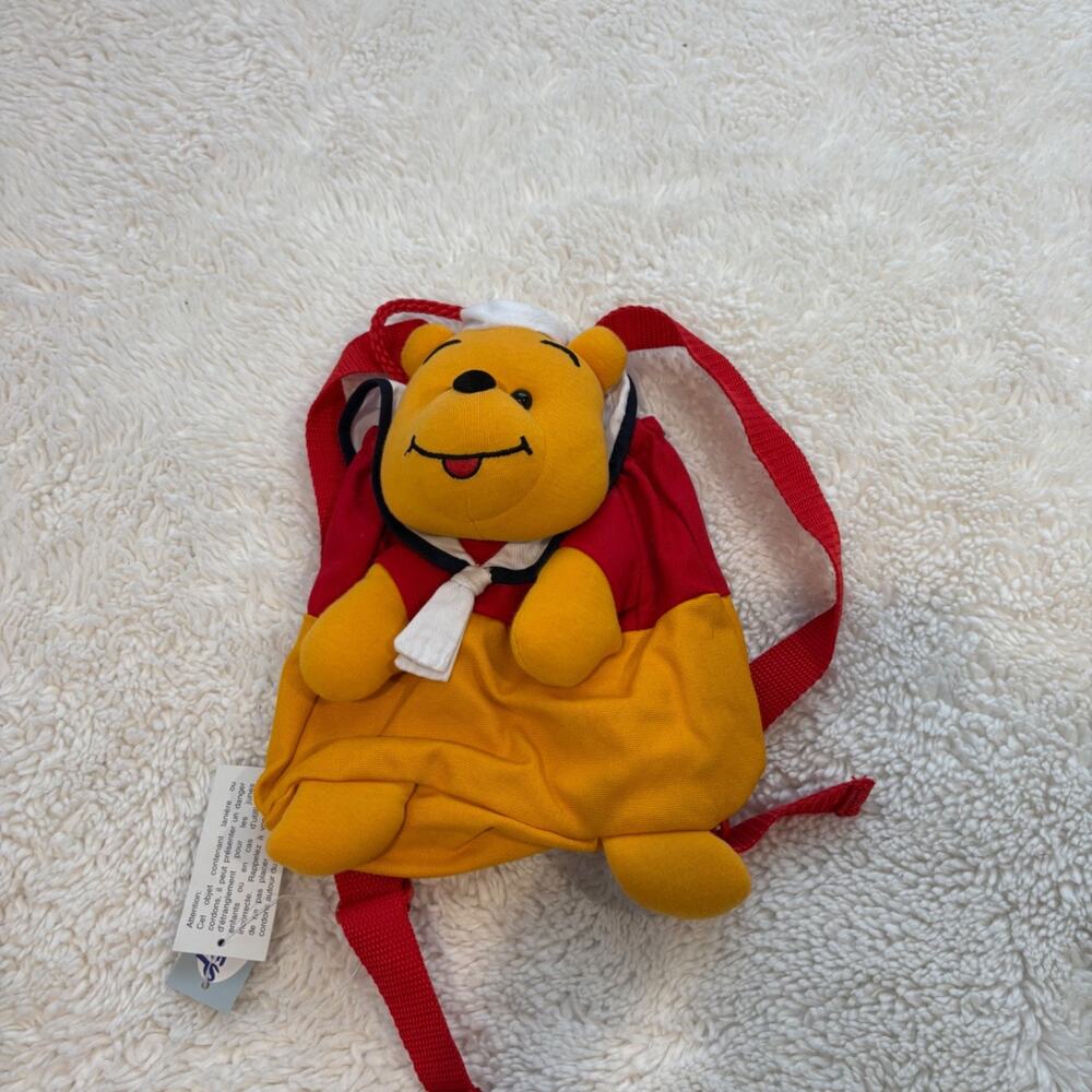 NWT VTG 90s Disney Winnie the Pooh Plush Backpack Vacation Resort Summer Casual